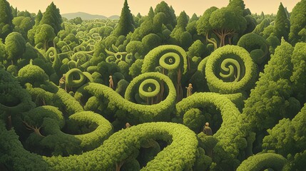 A Surreal Forest with Twisted Trees and Figures