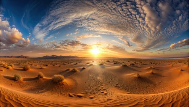Sunset in the Desert HDRI Map Equirectangular Projection Environment Panorama