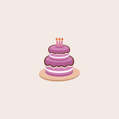 Pink birthday cake or anniversary Royalty Vector