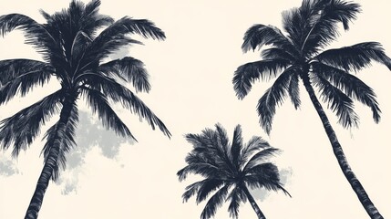 Silhouetted Palm Trees Against Sky