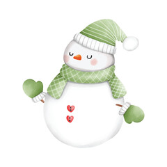 christmas snowman, christmas illustration