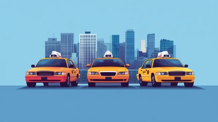 Taxis in Urban Landscape