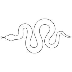 Obraz premium Snake tattoo sticker logotype cartton simple minimalist icon continuous one line drawing outline vector illustration 