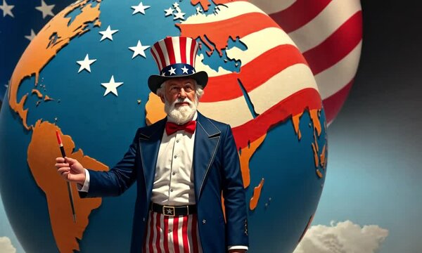 uncle sam with american flag