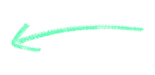 Hand drawn simple arrow drawn with wax crayon, chalk or charcoal. Uneven dry texture for underlining highlighting. Pencil drawn lines, strikethrough, grungy vector isolated on white