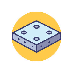 Mattress icon design. Comfortable sleep comfort symbol.  Relaxation and rest image. Perfect for bedding websites.