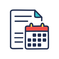 Schedule document planning. Organize tasks, set deadlines, and boost productivity.  Calendar and document icon depict efficient time management.