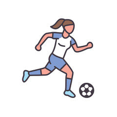 Woman soccer player running. Female athlete dashes, showcasing speed and determination in a soccer match.  Victory is near.