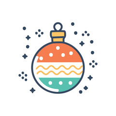 Festive christmas ornament. Sparkling Xmas bauble, symbolizing joy and celebration. Perfect for winter holidays.