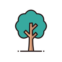 Simple tree icon. Nature illustration, depicting growth and environmental care.  A symbol of life and resilience.