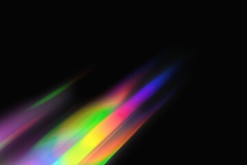 Color gradient light on the black background  - abstract ray of light.