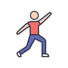 Active person icon. Dynamic figure, celebrating success or achievement.  Positive energy.