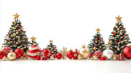 Christmas trees with decorations