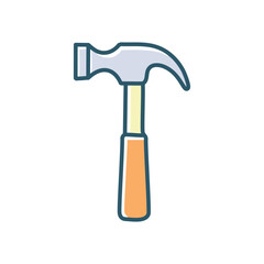 Claw hammer tool icon. Handyman tool, construction image.  Symbolizes building, repair, and DIY projects.