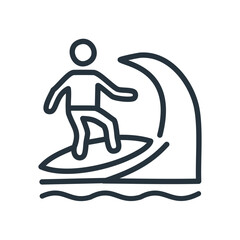 Surfer riding ocean wave. Person surfing a wave, embodying freedom, thrill, and the power of nature.