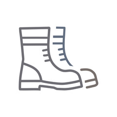 Sturdy boots icon. Pair of durable footwear, symbolizing protection and journey.  Reliable and strong.