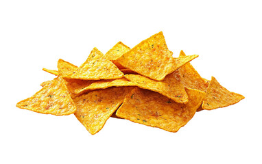 Naklejka premium Delicious and Crunchy Tortilla Chips Piled Up Perfectly for Snacking and Sharing with Dip