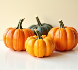 Obraz premium pumpkins different vegetables on white background