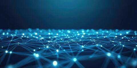 A visualization of a network of interconnected dots and lines, symbolizing digital communication across a technology infrastructure.