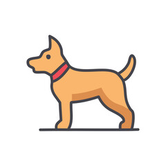 Canine friend icon. Loyal companion, pet dog graphic; symbol of friendship and faithfulness.