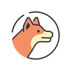 Obraz premium Canine profile icon. Cute fox profile picture. Represents loyalty, alertness, and wild beauty.