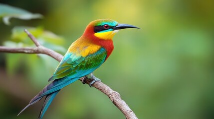 Fototapeta premium Bee eater a vibrant bird showcasing a spectrum of colors