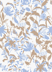big flowers pattern,tropical floral, small flowers , flowers with leaves,upscale floral pattern.graphical textures floral,trendy colors pattern,flowers  background with leaves,vector illustration.