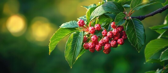 Obraz premium Viburnum On A Branch In A Garden