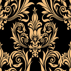 damask seamless pattern element. Classical luxury old fashioned damask ornament, royal victorian seamless texture. 