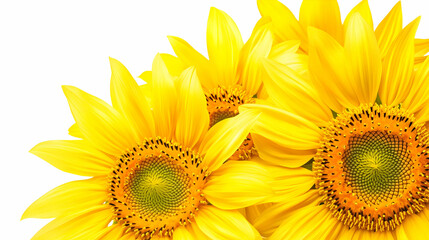 Fototapeta premium A vibrant display of sunflowers with bright yellow petals and intricate centers.