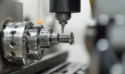 Fototapeta premium Precision metalworking machinery in a workshop