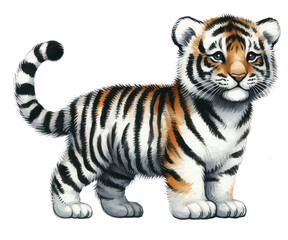 Obraz premium tiger cartoon isolated 7