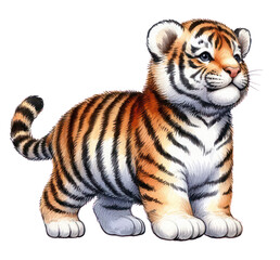 Obraz premium tiger cartoon isolated 6