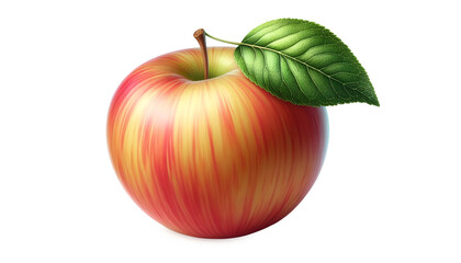 Obraz premium Fresh red Ripe apple with leaf Transparent background PNG