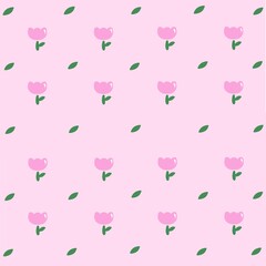 seamless pattern with pink flower wrapping paper