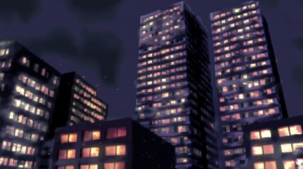 You are sleeping: Enigmatic structures rise from your dream, glowing softly in the quiet of night, inspired by classic 90s 3D game aesthetics