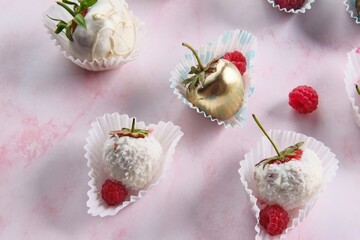 White Chocolate and Coconut-Covered Strawberry