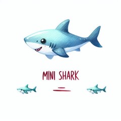 Obraz premium shark isolated on white background 7