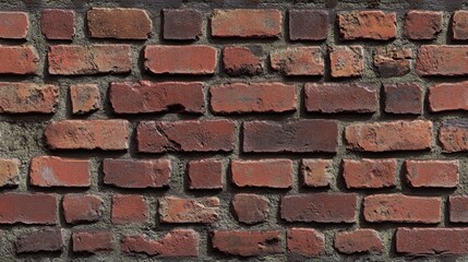 Smooth red brick wall with a detailed texture showcasing a traditional brickwork design