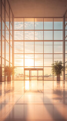 Fototapeta premium Minimalist Airport Departure Gate at Sunset
