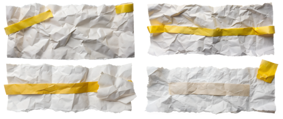 Set of white papers on a transparent background. Advertising and design concept.