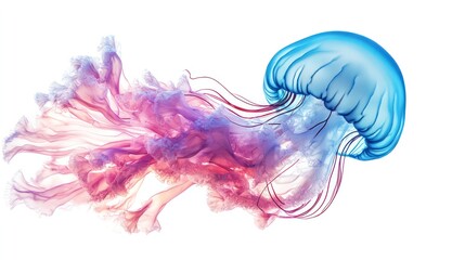 jellyfish reveals its delicate structure, showcasing a vibrant array of colors that blend seamlessly.