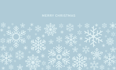 Abstract blue and white snowflake christmas background for creating festive designs, invitations, or social media graphics, vector illustration.