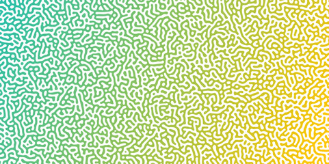 Abstract Reaction-diffusion or Turing pattern natural texture in coral green gradient colour scheme. Linear design with biological shapes. Organic lines in memphis. abstract turing organic wallpaper.	