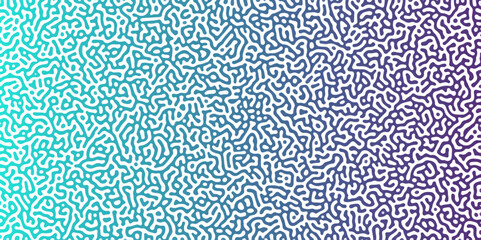 Abstract Reaction-diffusion Turing pattern natural texture blue gradient color scheme. Linear design with biological shapes. Organic lines Memphis. abstract truing organic wallpaper design, vector.	
