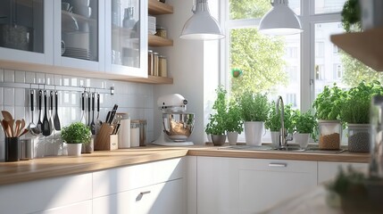 Bright and Airy Kitchen with White Cabinetry