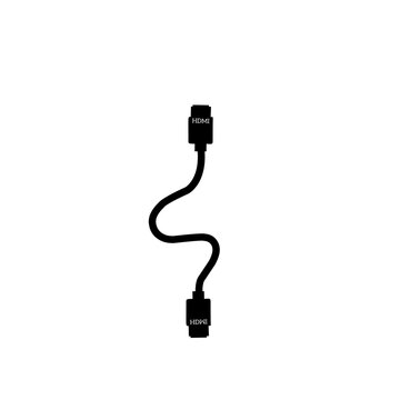 black hdmi cable isolated on white clip art preview