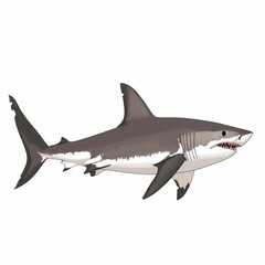 Fototapeta premium Flat Modern Shark Logo Design - Vector Icon Illustration