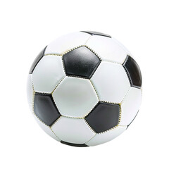 Classic Black and White Soccer Ball on White Background