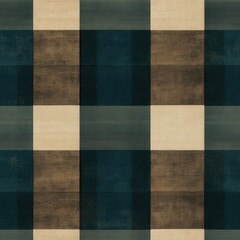 Fototapeta premium Abstract Plaid Pattern with Teal, Brown, and Beige Texture pattern ,seamless pattern ,textile design